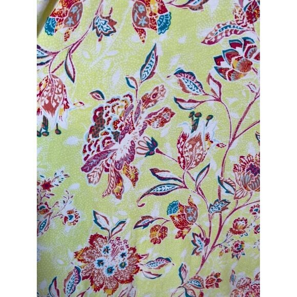 Torrid Floral Tank Top 2X Yellow Boho Euro Summer Ruffle Feminine Western Preppy - Picture 7 of 10